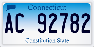CT license plate AC92782