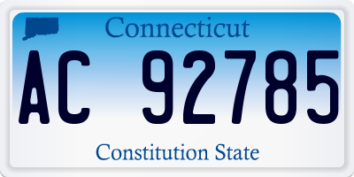CT license plate AC92785