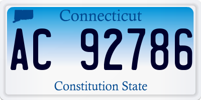 CT license plate AC92786