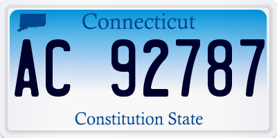 CT license plate AC92787