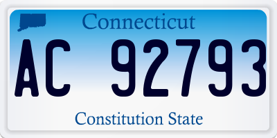 CT license plate AC92793