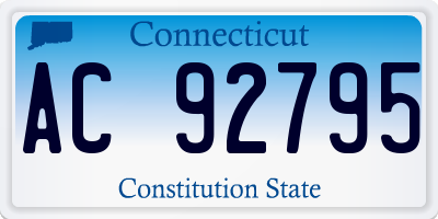 CT license plate AC92795