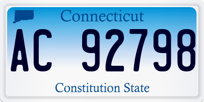 CT license plate AC92798