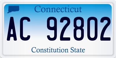 CT license plate AC92802