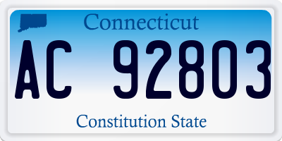 CT license plate AC92803