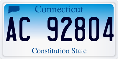 CT license plate AC92804