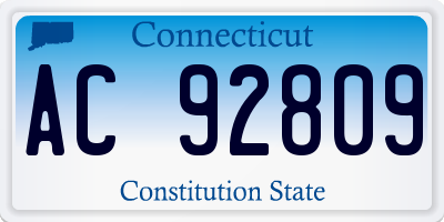 CT license plate AC92809