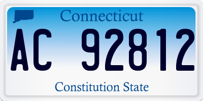 CT license plate AC92812