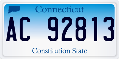 CT license plate AC92813