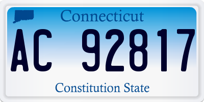 CT license plate AC92817