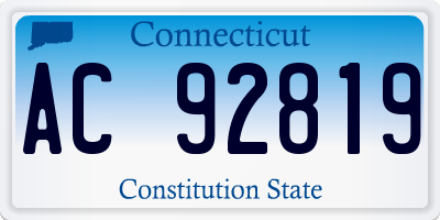 CT license plate AC92819