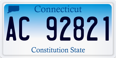 CT license plate AC92821