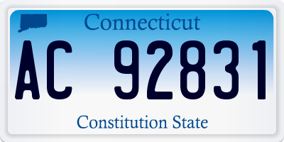 CT license plate AC92831