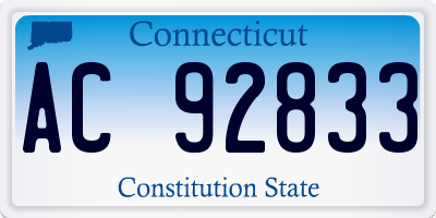 CT license plate AC92833
