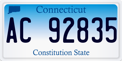CT license plate AC92835