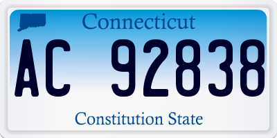CT license plate AC92838
