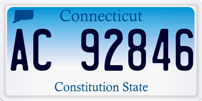 CT license plate AC92846