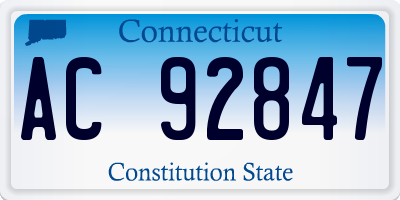 CT license plate AC92847