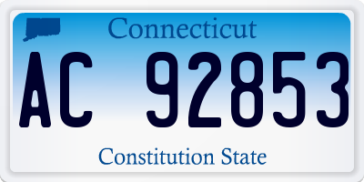 CT license plate AC92853
