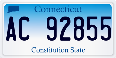 CT license plate AC92855