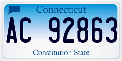 CT license plate AC92863