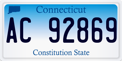 CT license plate AC92869