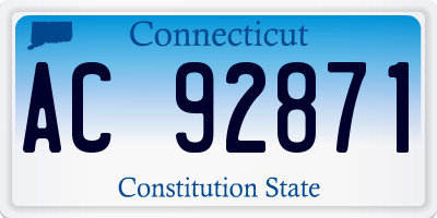 CT license plate AC92871