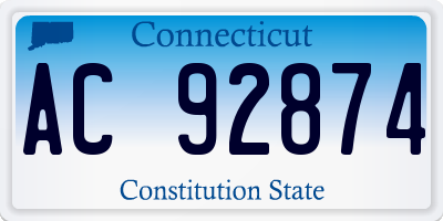 CT license plate AC92874