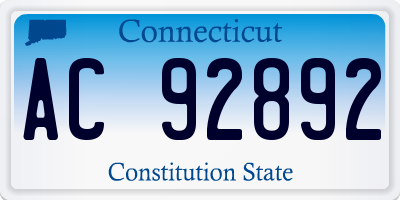 CT license plate AC92892