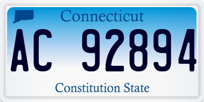 CT license plate AC92894