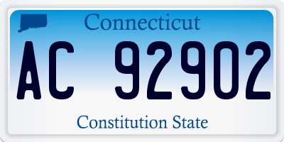 CT license plate AC92902