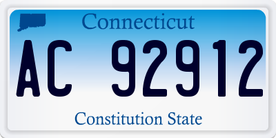 CT license plate AC92912