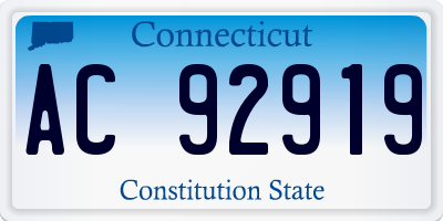 CT license plate AC92919