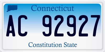 CT license plate AC92927