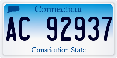 CT license plate AC92937