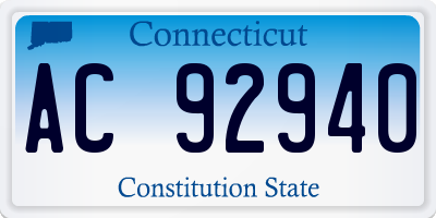 CT license plate AC92940