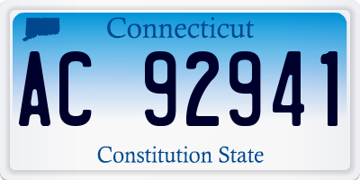 CT license plate AC92941