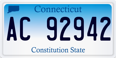 CT license plate AC92942