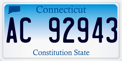 CT license plate AC92943
