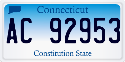 CT license plate AC92953