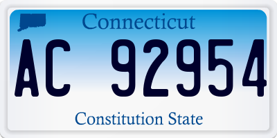 CT license plate AC92954