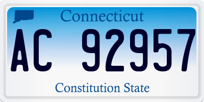 CT license plate AC92957