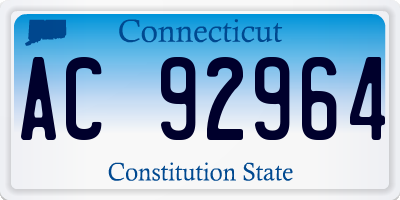 CT license plate AC92964