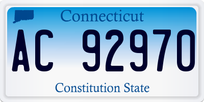 CT license plate AC92970