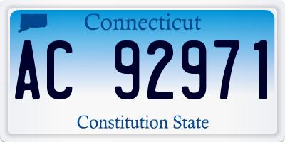 CT license plate AC92971