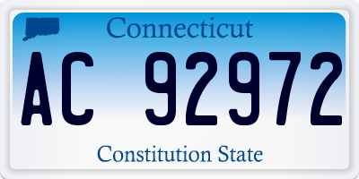 CT license plate AC92972
