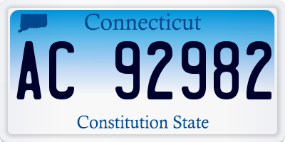 CT license plate AC92982