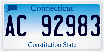 CT license plate AC92983