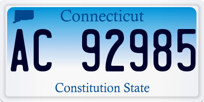 CT license plate AC92985