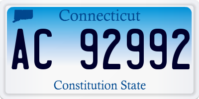 CT license plate AC92992